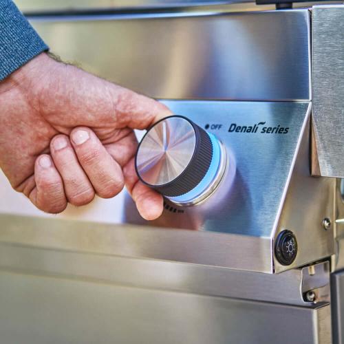 Monument Grills Denali 605Pro 6 Burner Freestanding Smart Tech Stainless Steel Propane Gas Grill with Infrared Sear Burner Side Sear Station  and  LED Controls