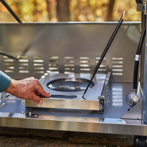 Monument Grills Denali 605Pro 6 Burner Freestanding Smart Tech Stainless Steel Propane Gas Grill with Infrared Sear Burner Side Sear Station  and  LED Controls