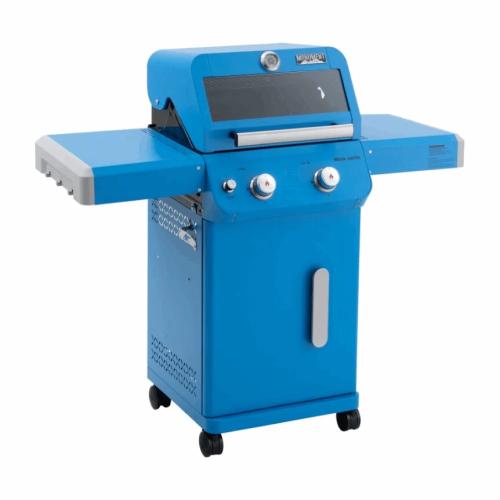 Monument Grills Mesa 200 2 Burner Freestanding Propane Gas Grill with Clear View Lid   Matte Blue