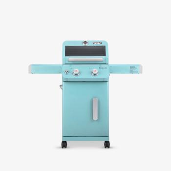 Monument Grills Mesa 200 2 Burner Freestanding Propane Gas Grill with Clear View Lid Matte Green 01350