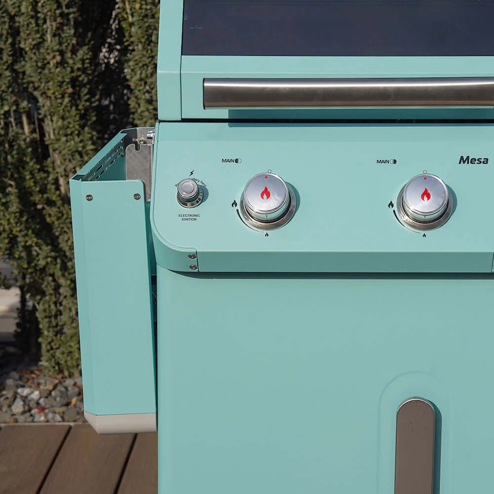 Monument Grills Mesa 200 2 Burner Freestanding Propane Gas Grill with Clear View Lid   Matte Green