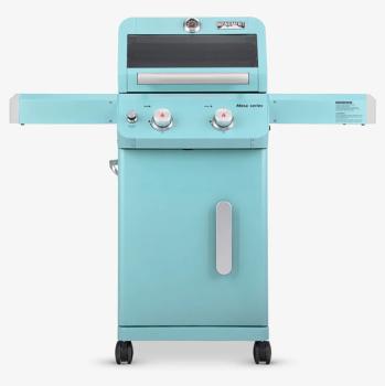 Monument Grills Mesa 200 2 Burner Freestanding Propane Gas Grill with Clear View Lid Matte Green M200G350