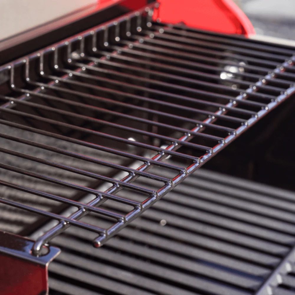 Monument Grills Mesa 200 2 Burner Freestanding Propane Gas Grill with Clear View Lid   Matte Red