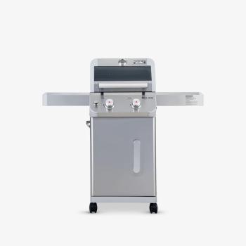 Monument Grills Mesa 200 2 Burner Freestanding Propane Gas Grill with Clear View Lid Stainless Steel 01350