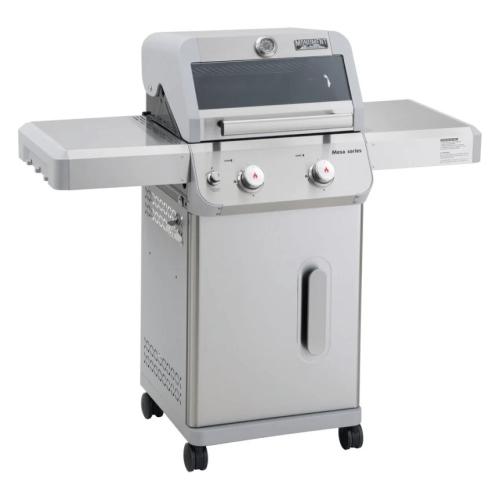 Monument Grills Mesa 200 2 Burner Freestanding Propane Gas Grill with Clear View Lid   Stainless Steel