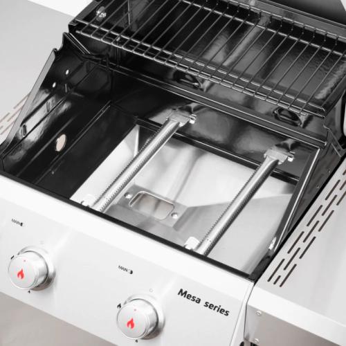 Monument Grills Mesa 200 2 Burner Freestanding Propane Gas Grill with Clear View Lid   Stainless Steel