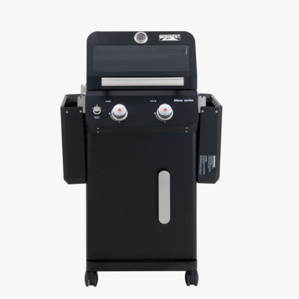 Monument Grills Mesa 220 2 Burner Freestanding Propane Gas Grill with Clear View Lid   Black