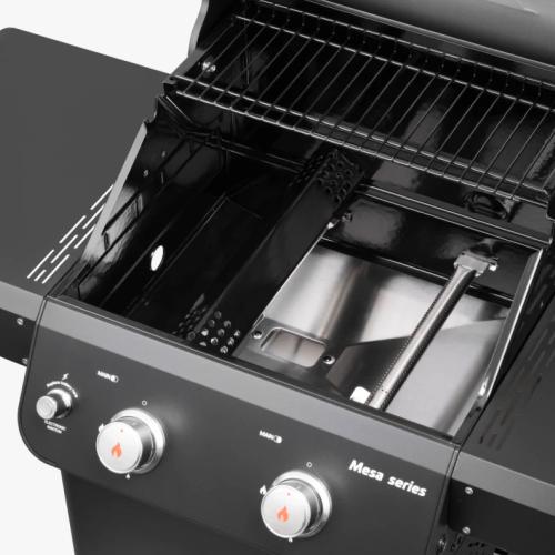 Monument Grills Mesa 220 2 Burner Freestanding Propane Gas Grill with Clear View Lid   Black