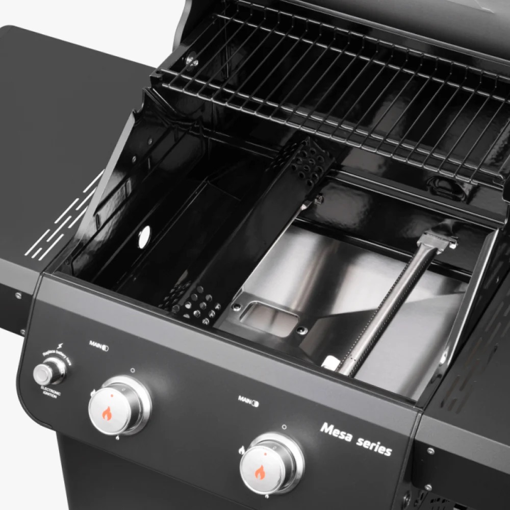 Monument Grills Mesa 220 2 Burner Freestanding Propane Gas Grill with Clear View Lid   Black