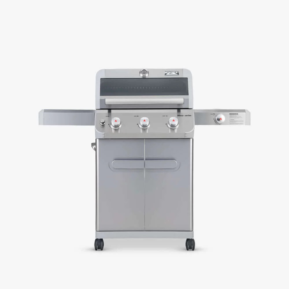 Monument Grills Mesa 305 3 Burner Stainless Steel Freestanding Propane Gas Grill with Clear View Lid  and  Side Burner