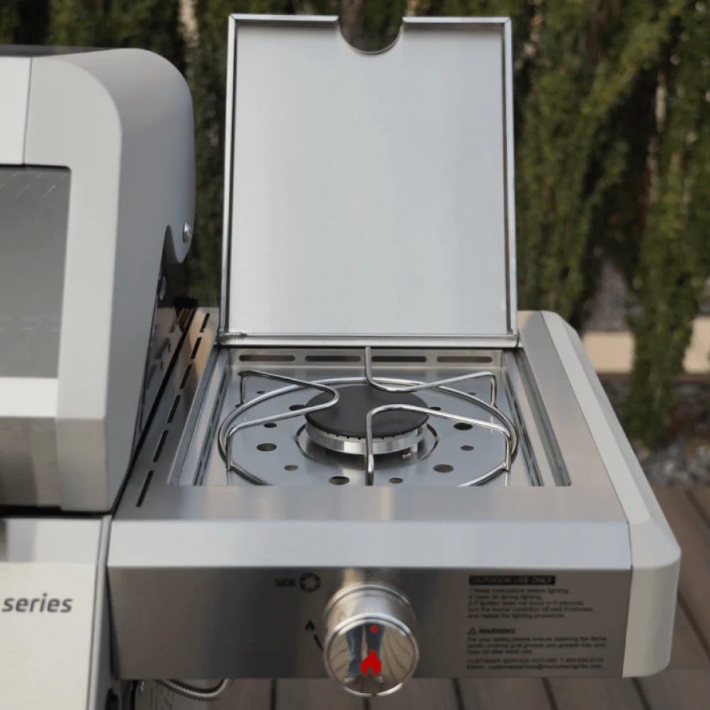 Monument Grills Mesa 305 3 Burner Stainless Steel Freestanding Propane Gas Grill with Clear View Lid  and  Side Burner
