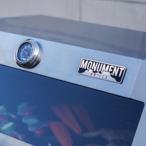 Monument Grills Mesa 305 3 Burner Stainless Steel Freestanding Propane Gas Grill with Clear View Lid  and  Side Burner