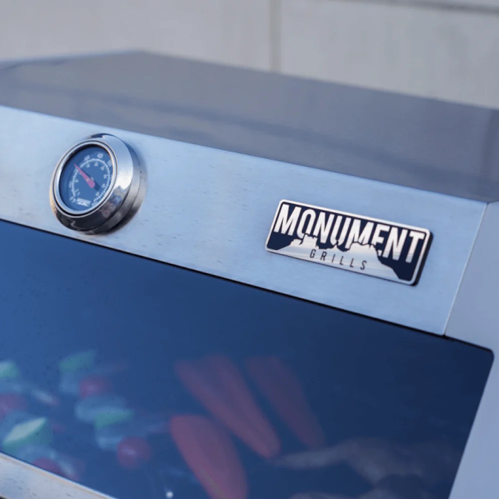Monument Grills Mesa 305 3 Burner Stainless Steel Freestanding Propane Gas Grill with Clear View Lid  and  Side Burner