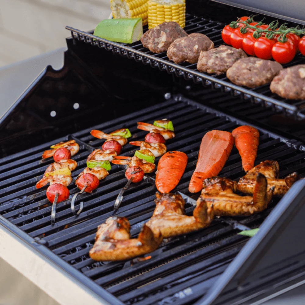 Monument Grills Mesa 305 3 Burner Stainless Steel Freestanding Propane Gas Grill with Clear View Lid  and  Side Burner