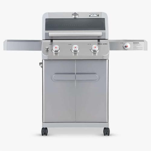 Monument Grills Mesa 305 3 Burner Stainless Steel Freestanding Propane Gas Grill with Clear View Lid  and  Side Burner