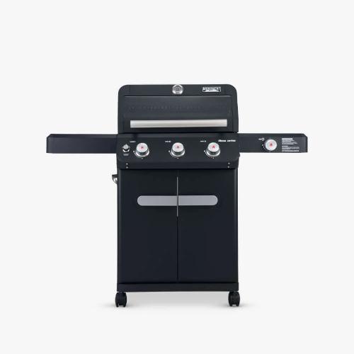 Monument Grills Mesa 325 3 Burner Freestanding Propane Gas Grill with Clear View Lid  and  Side Burner