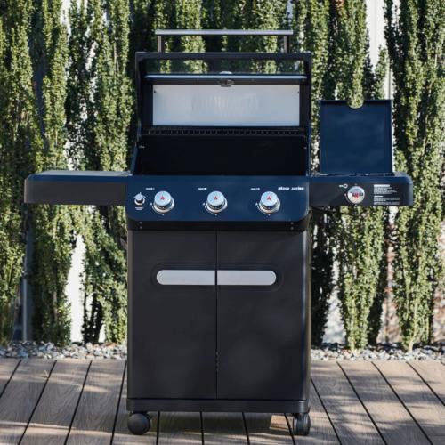 Monument Grills Mesa 325 3 Burner Freestanding Propane Gas Grill with Clear View Lid  and  Side Burner