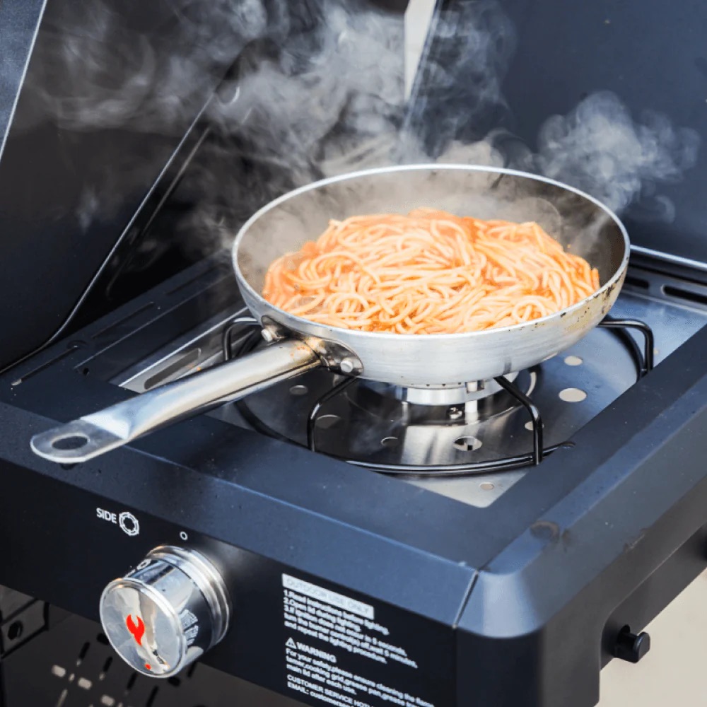 Monument Grills Mesa 325 3 Burner Freestanding Propane Gas Grill with Clear View Lid  and  Side Burner