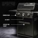 Monument Grills Mesa 325 3 Burner Freestanding Propane Gas Grill with Clear View Lid  and  Side Burner