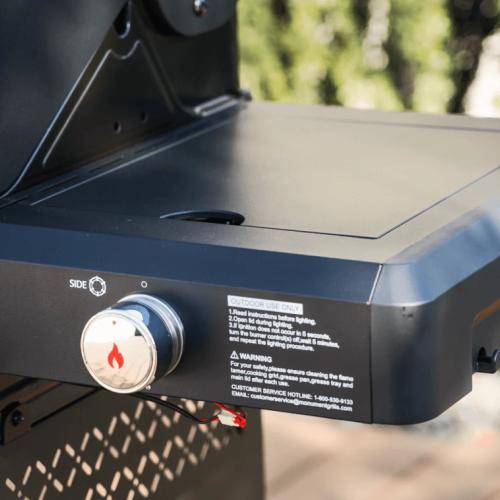 Monument Grills Mesa 325 3 Burner Freestanding Propane Gas Grill with Clear View Lid  and  Side Burner