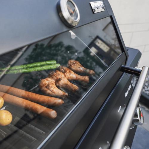 Monument Grills Mesa 325 3 Burner Freestanding Propane Gas Grill with Clear View Lid  and  Side Burner