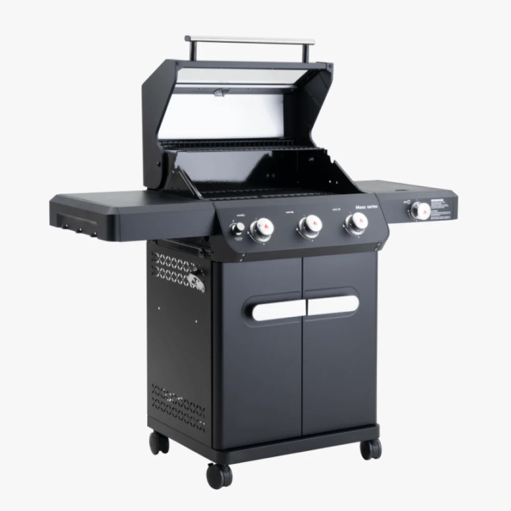 Monument Grills Mesa 325 3 Burner Freestanding Propane Gas Grill with Clear View Lid  and  Side Burner