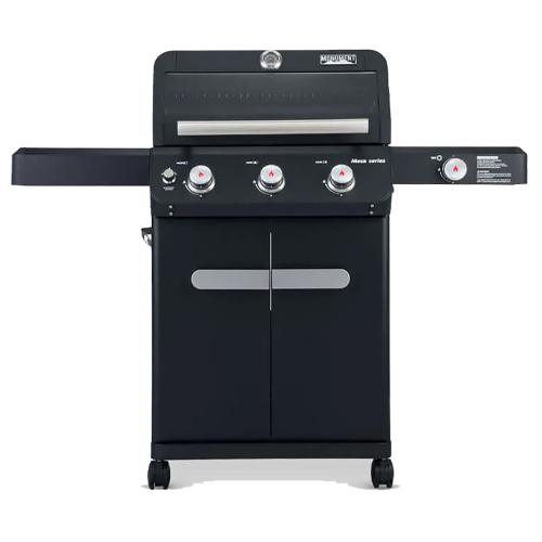Monument Grills Mesa 325 3 Burner Freestanding Propane Gas Grill with Clear View Lid  and  Side Burner