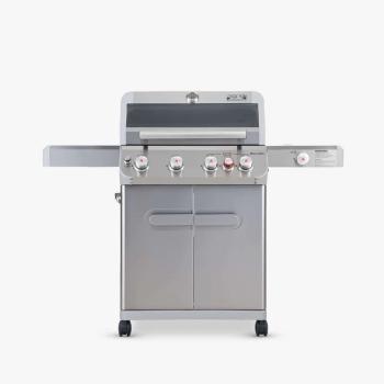 Monument Grills Mesa 415BZ 4 Burner Stainless Steel Freestanding Propane Gas Grill with Clear View Lid Broil Zone and Side Burner 01350