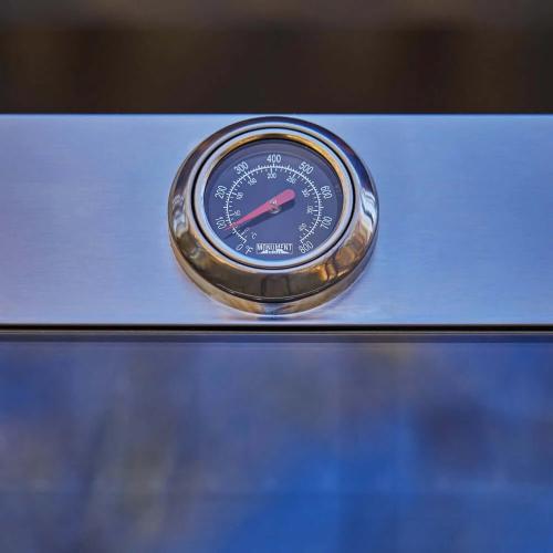 Monument Grills Mesa 415BZ 4 Burner Stainless Steel Freestanding Propane Gas Grill with Clear View Lid Broil Zone  and  Side Burner