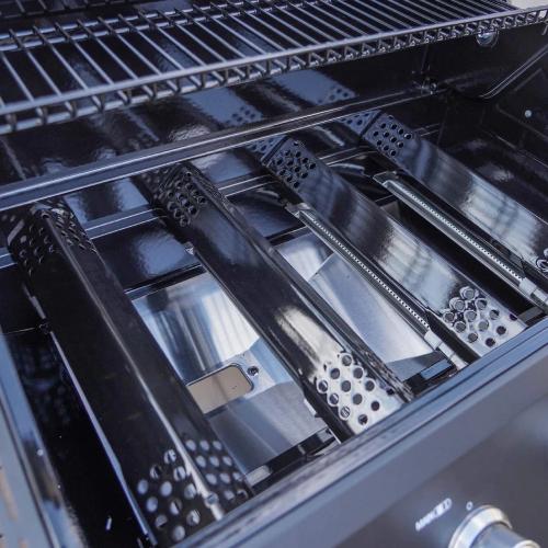 Monument Grills Mesa 415BZ 4 Burner Stainless Steel Freestanding Propane Gas Grill with Clear View Lid Broil Zone  and  Side Burner