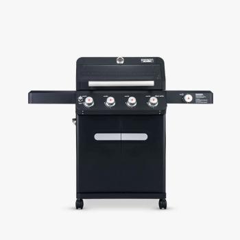 Monument Grills Mesa 425 4 Burner Freestanding Propane Gas Grill with Clear View Lid and Side Burner Black 01350