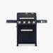 Monument Grills Mesa 425 4 Burner Freestanding Propane Gas Grill with Clear View Lid  and  Side Burner   Black