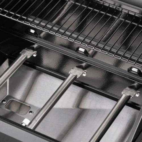 Monument Grills Mesa 425 4 Burner Freestanding Propane Gas Grill with Clear View Lid  and  Side Burner   Black