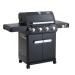 Monument Grills Mesa 425 4 Burner Freestanding Propane Gas Grill with Clear View Lid  and  Side Burner   Black