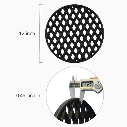 Monument Grills 12 Inch Round Cast Iron Diamond Grid Grill Grate
