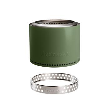Solo Stove Bonfire 19 Inch Round Stainless Steel Wood Burning Fire Pit with Stand 2 0 Version Deep Olive350