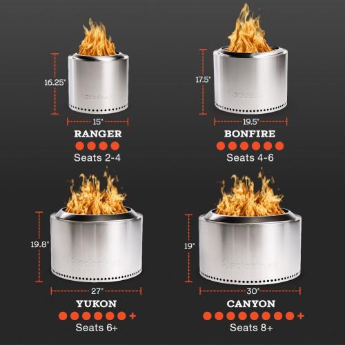 Solo Stove Bonfire 19 Inch Round Stainless Steel Wood Burning Fire Pit with Stand   2