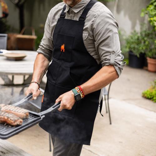 Solo Stove Black Canvas Grilling Apron with Pockets