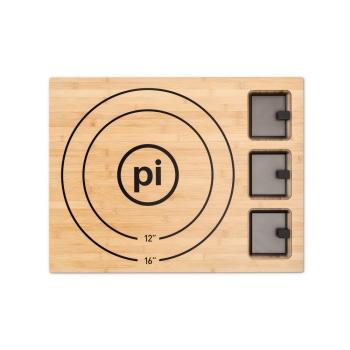 Solo Stove 23 Inch Bamboo Pi Prep Board with 3 Topping Containers 1350