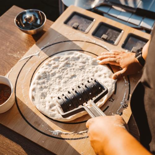 Solo Stove 23 Inch Bamboo Pi Prep Board with 3 Topping Containers
