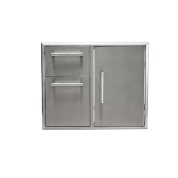 Coyote 36 Inch Stainless Steel Right Hinged Access Door and Double Drawer Combo C3 CD2DC36350