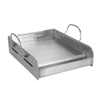 Little Griddle Professional Series Half Size 14 Inch x 16 Inch Stainless Steel BBQ Griddle GQ 230 Angle View350