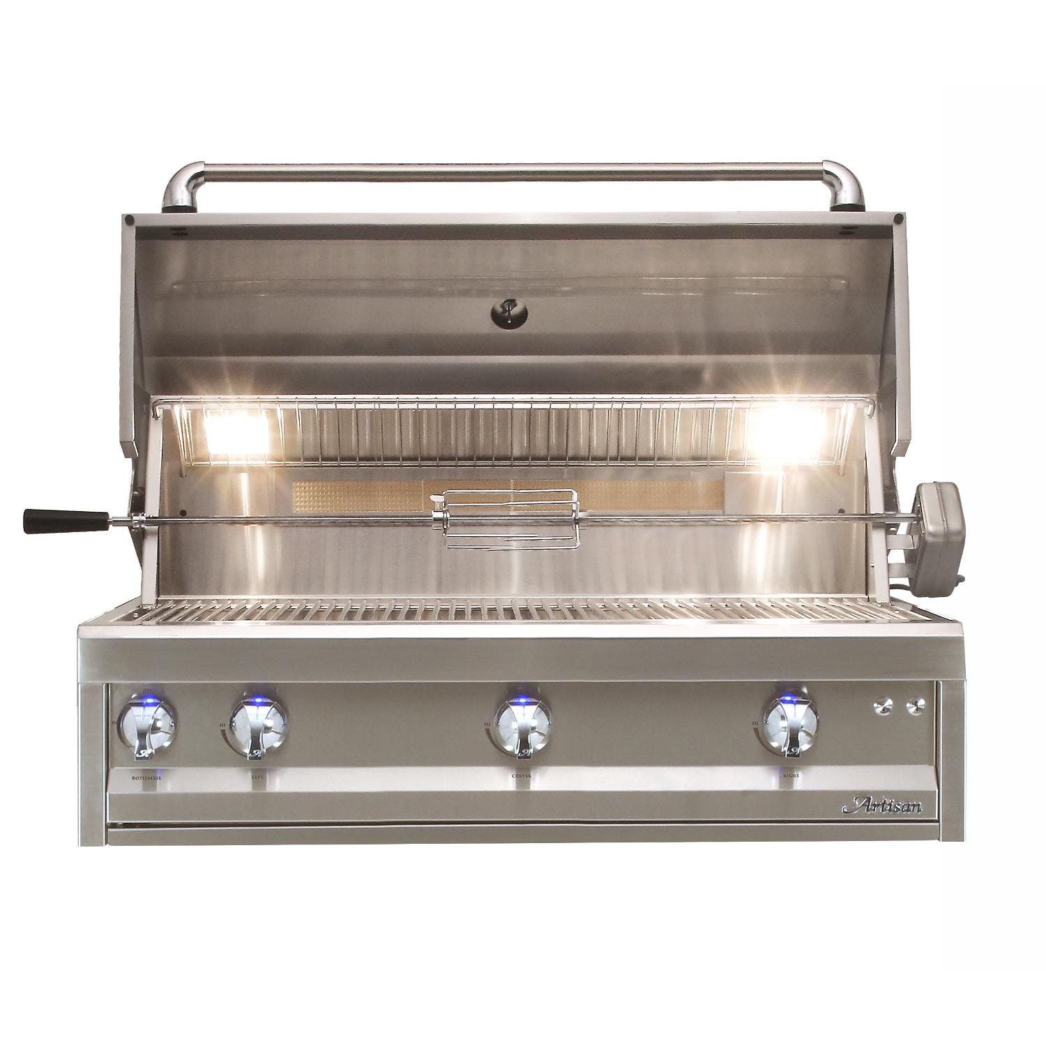 Artisan Professional 42 Inch 3 Burner Built In Propane Gas Grill with Rear Infrared Burner