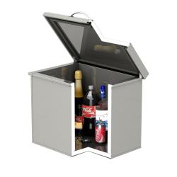Artisan 22 Inch 2 7 Cu Ft Stainless Steel Drop In Ice Bin Cooler with Lid 20 Gallon Capacity CutAway250