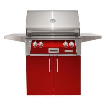 Alfresco Grills ALXE 30 Inch 2 Burner Freestanding Propane Gas Grill with Rear Infrared Burner Carmine Red ALXE 30C LP S3002350