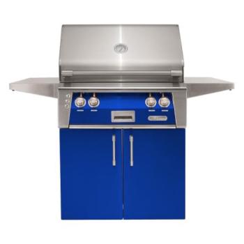 Alfresco Grills ALXE 30 Inch 2 Burner Freestanding Natural Gas Grill with Rear Infrared Burner Ultramarine Blue ALXE 30C NG S5002350