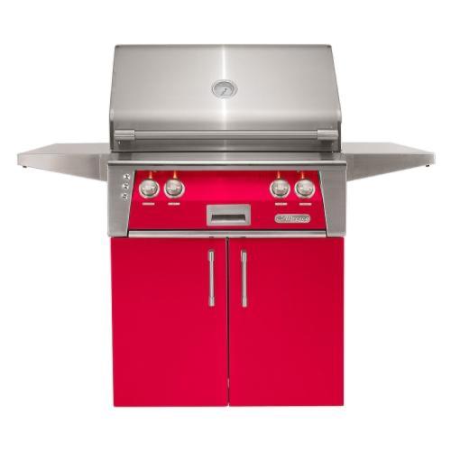Alfresco Grills ALXE 30 Inch 2 Burner Freestanding Natural Gas Grill with Rear Infrared Burner   Raspberry Red
