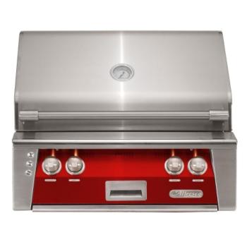 Alfresco Grills ALXE 30 Inch 2 Burner Built In Natural Gas Grill with Sear Zone and Rear Infrared Burner Carmine Red ALXE 30SZ NG S3002350