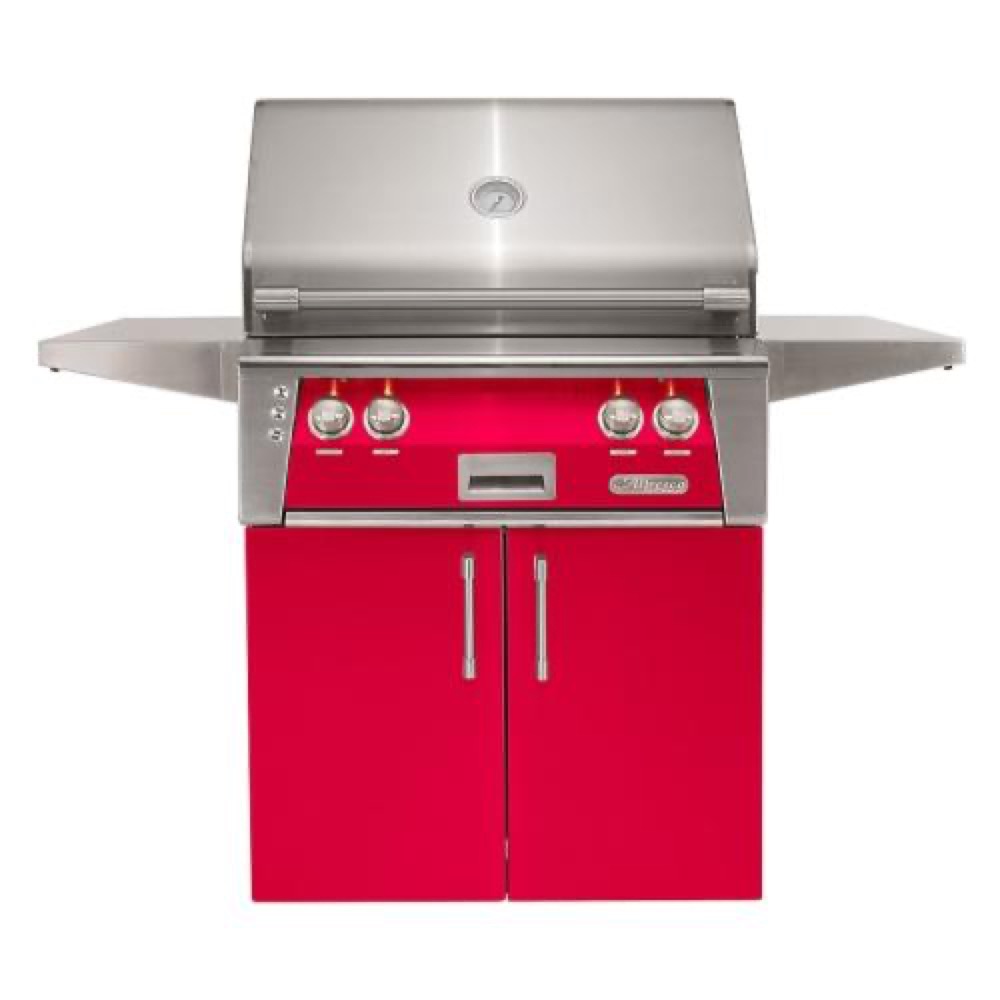 Alfresco Grills ALXE 30 Inch 2 Burner Freestanding Propane Gas Grill with Sear Zone and Rear Infrared Burner   Raspberry Red
