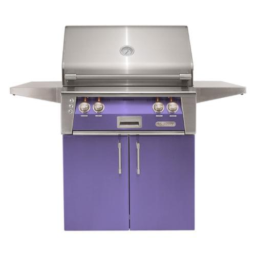 Alfresco Grills ALXE 30 Inch 2 Burner Freestanding Natural Gas Grill with Sear Zone and Rear Infrared Burner   Blue Lilac